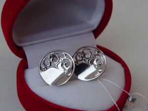 Срібні сережки з красивим візерунком срібло сережка жіночі