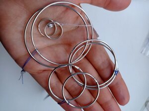 Жіночі Срібні сережки-кільця (конго) дитячі колечка Срібло 925 діаметр 24 мм ( 2.4 см)