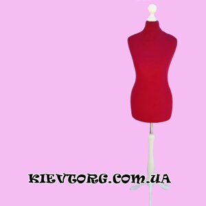 Кравецький манекен жіночий пінопластовий для пошиття одягу, ательє, торгового магазину, червоний (Польща)