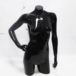 Манекен жіночий торс гіпсовий чорний для магазину одягу виставковий