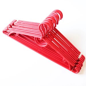 Плічка вішалки тремпелі для одягу для дому та магазину пластмасові червоні, 42 см