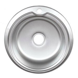 Врізна кухонна мийка з неіржавкої сталі Platinum 510 Декор 0.8