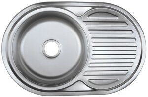 Врізна кухонна мийка з неіржавкої сталі Platinum 7750 Декор 0.8