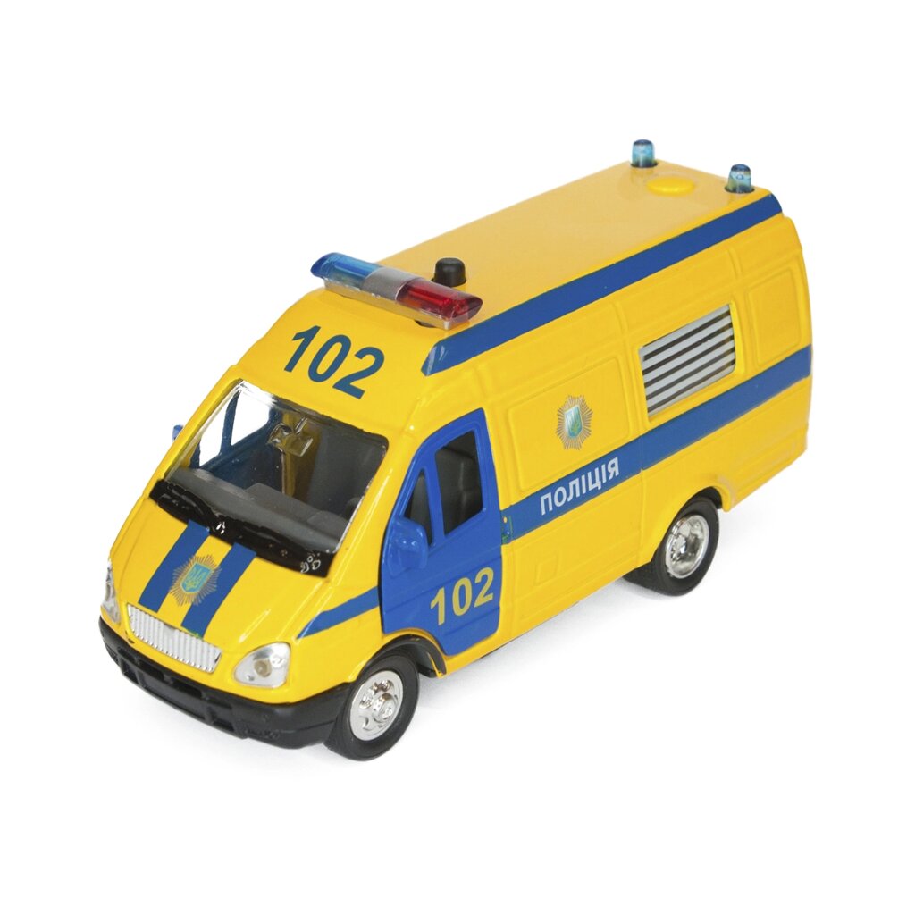 Автомобільна - поліція Газель (жовта, легка, озвучена. від компанії Pavlusha Toys - фото 1
