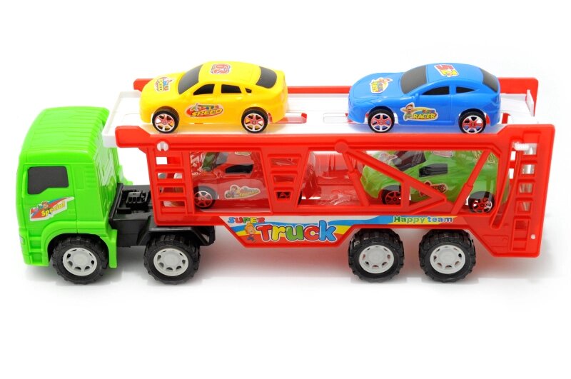 Автовоз інерційний з 4 машинками, в ковпаку 34.5*9,3*13см /72/ від компанії Pavlusha Toys - фото 1