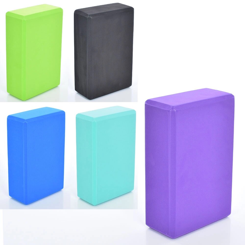 Блок для йоги EVA, 120г, 5 кольорів,  в п/е 22.5-15-8см /50/ від компанії Pavlusha Toys - фото 1