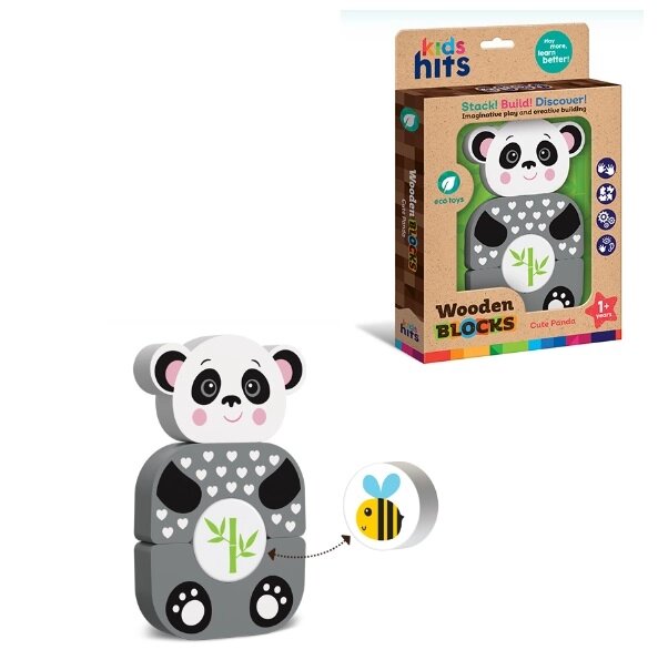 Дерев'яна іграшка Kids hits  панда 4 деталі кор. 18,5*27,9*3 см /40/ від компанії Pavlusha Toys - фото 1