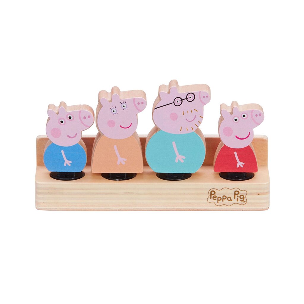 Дерев'яний набір фігурок Peppa - СІМ'Я ПЕППИ від компанії Pavlusha Toys - фото 1