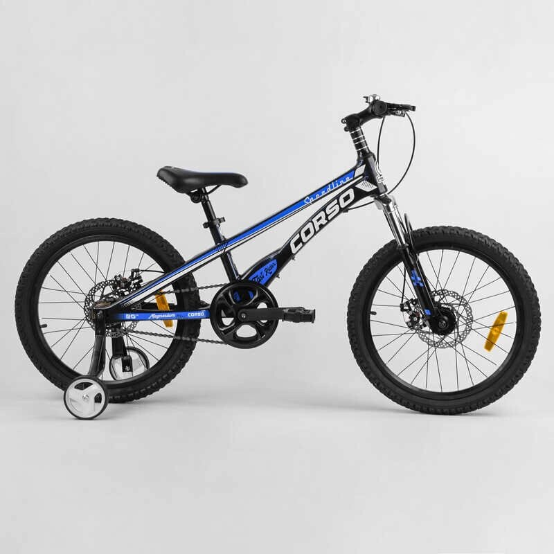 Дитячий магнієвий велосипед 20'' CORSO «Speedline» магнієва рама, дискові гальма, додаткові колеса, зібраний на 75% /1/ від компанії Pavlusha Toys - фото 1