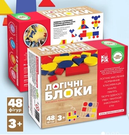 Гра розвивальна "Логічні блоки Дьєнеша" 48 шт. від компанії Pavlusha Toys - фото 1