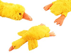 Іграшка м'яконабивна гусак жовтий обнімашка (75см), травка