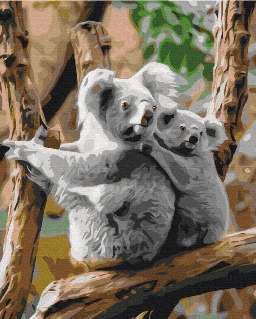 Картина за номерами: Сім'я коал 40*50 від компанії Pavlusha Toys - фото 1