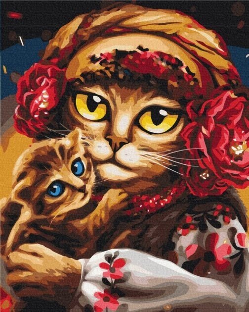 Картина за номерами: Сім'я котиків Маріанна Пащук 40*50 від компанії Pavlusha Toys - фото 1