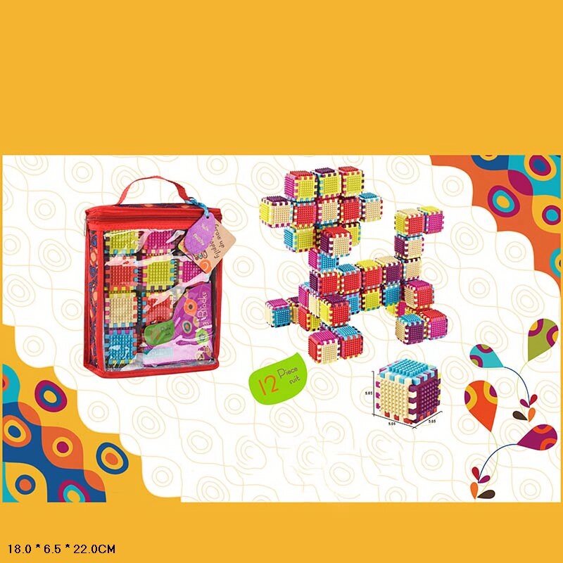 Конструктор-кубики 12 дет, у сумці від компанії Pavlusha Toys - фото 1