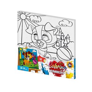 Креативна творчість "Розмальовка за номерами "Coloring by numbers" 31см*31см с. 1 №5 цуценя