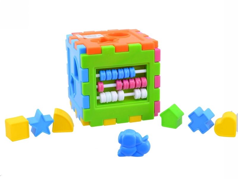 Логічний куб-сортер, з рахунками 11,5х11,5см КВ /18/ від компанії Pavlusha Toys - фото 1