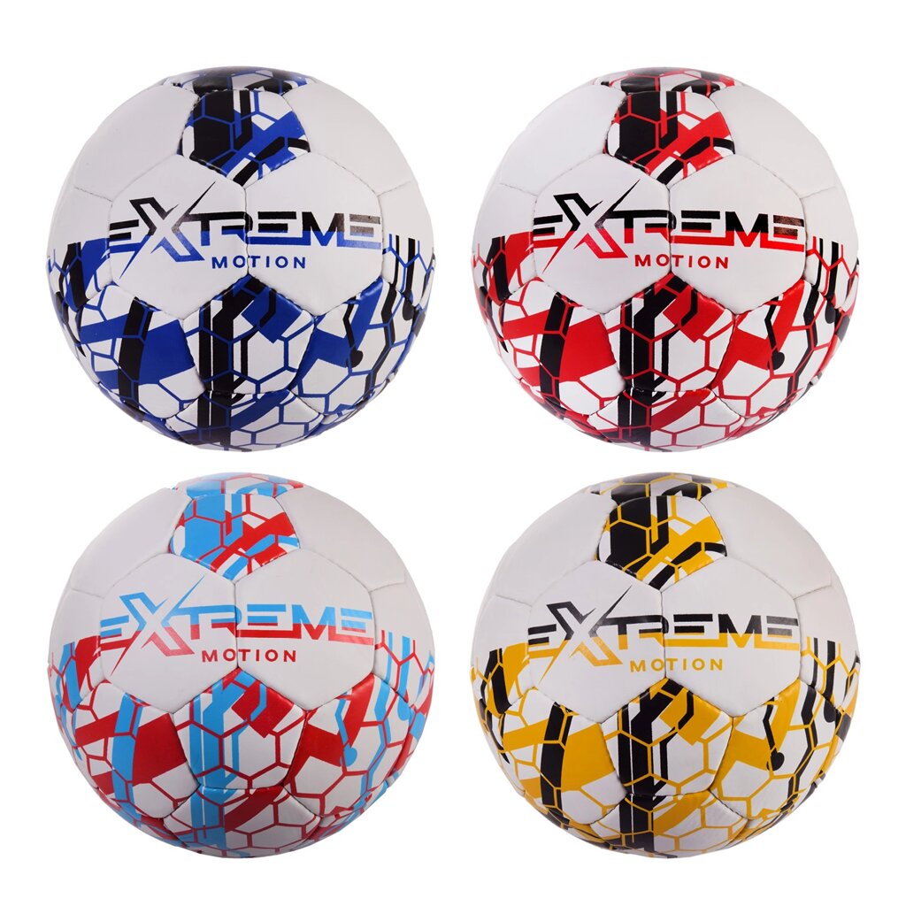 М'яч футбольний Extreme Motion №5, PAK MICRO FIBER, 435 грам, руч. зшивка, камера PU, MIX 4 кольори, Пакистан /32/ від компанії Pavlusha Toys - фото 1