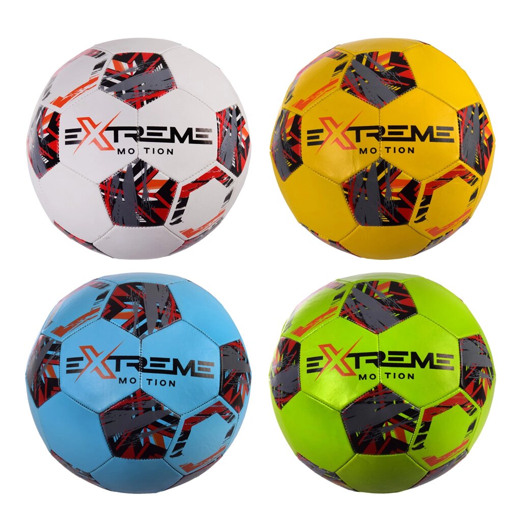 М'яч футбольний Extreme Motion №5, PAK PU,410 гр, маш. зшивка, камера PU, MIX 4 кольори, Пакистан /20/ від компанії Pavlusha Toys - фото 1