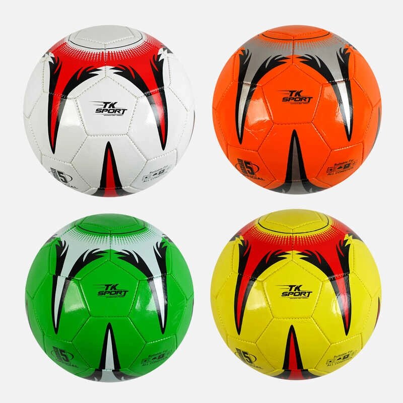 М`яч футбольний "TK Sport" 4 кольори, розмір №5, матеріал PVC, 280 грамів, гумовий балон, МІКС ВИДІВ /100/ від компанії Pavlusha Toys - фото 1