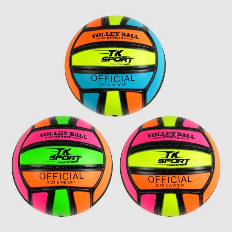 М'яч волейбольний "TK Sport", 3 види, 280-300 грамів, матеріал м'який PVC, МІКС ВИДІВ /100/ від компанії Pavlusha Toys - фото 1