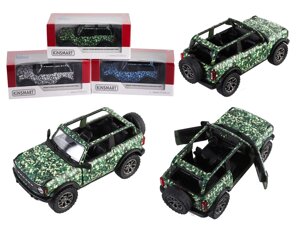 Модель джип FORD bronco CAMO-edition (open top)(2022) 5" KT5445WA метал. інерц. відкр. дв. 3кол. кор. 96