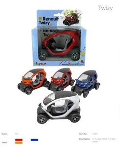 Модель електромобіль RENAULT TWIZY 5 KT5111W метал. інерц. 4кол. кор. 96/