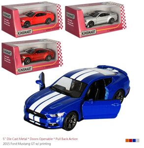 Модель легкова FORD MUSTANG GT (2015) 5 KT5386FW w/printing метал. інерц. відкр. дв. 4кол. кор. 96/