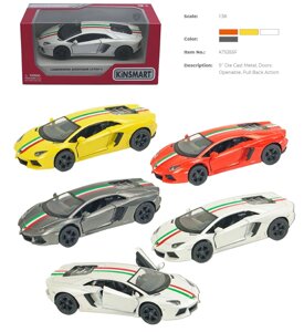 Модель легкова lamborghini aventador LP -700-4 5 KT5355FW метал. інерц. відкр. дв. 4кол. кор. 96/