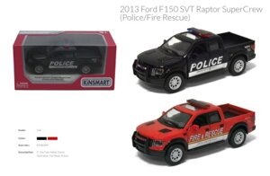 Модель пікап FORD F-150 SVT raptor supercrew 5 KT5365WPR police/fire метал. інерц. відкр. дв. кор. 96/