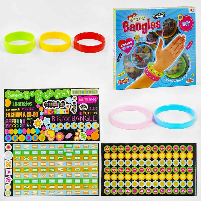 Набір браслетів "Bangles", 5 браслетов, наліпки, в кор. /144-2/ від компанії Pavlusha Toys - фото 1