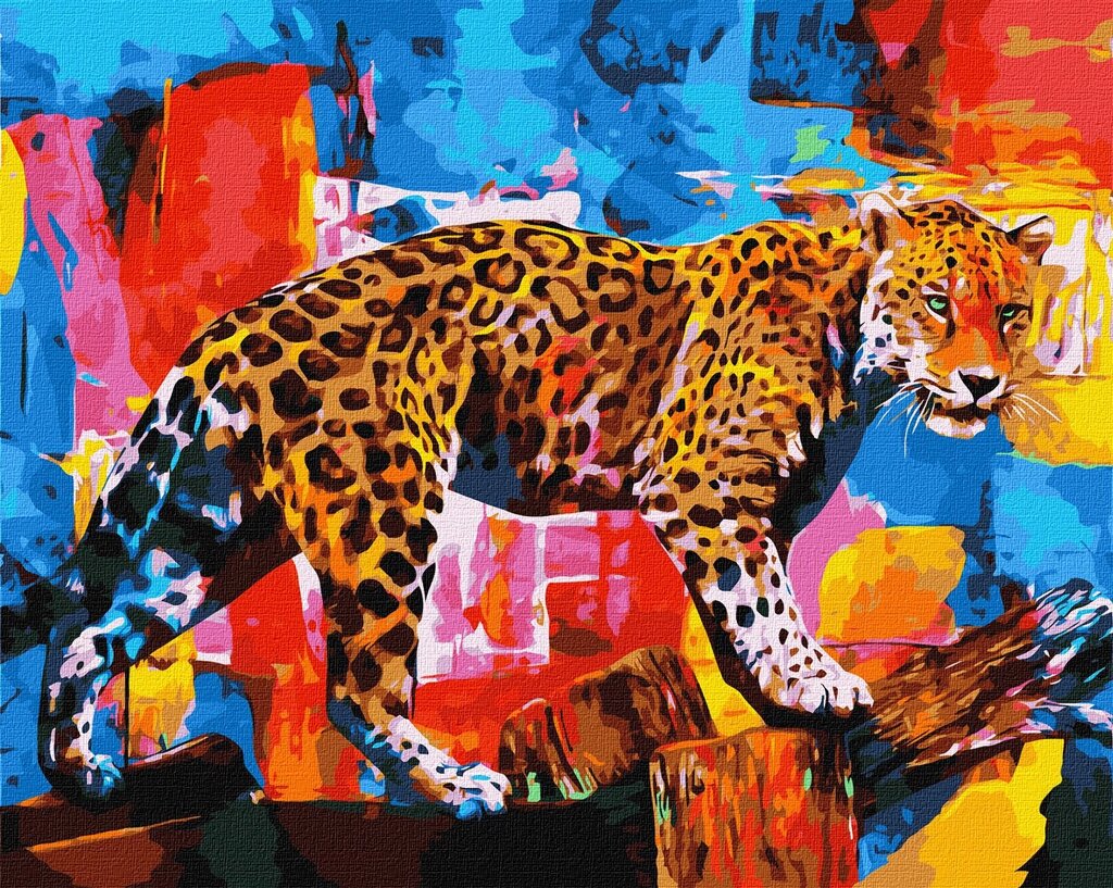 Набір для розпису по номерах. "Яскравий леопард" 40x50см від компанії Pavlusha Toys - фото 1