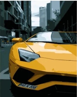 Набір для розпису по номерах Жовтий Lamborghini Strateg розміром 40х50 см (DY038) від компанії Pavlusha Toys - фото 1