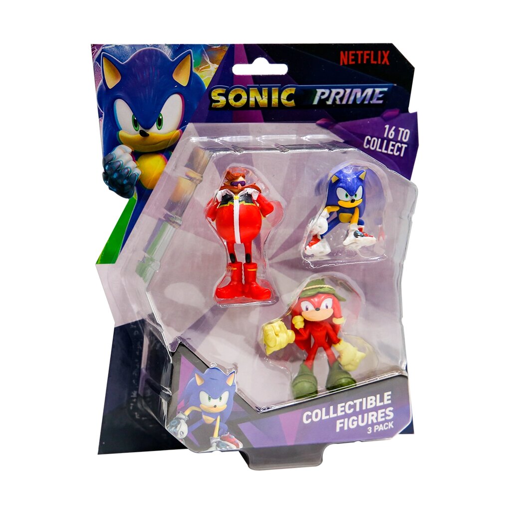 Набір ігрових фігурок SONIC PRIME – СОНІК, НАКЛЗ, ДОКТОР ЕҐМАН (3 фiгурки, 6,5 cm) від компанії Pavlusha Toys - фото 1