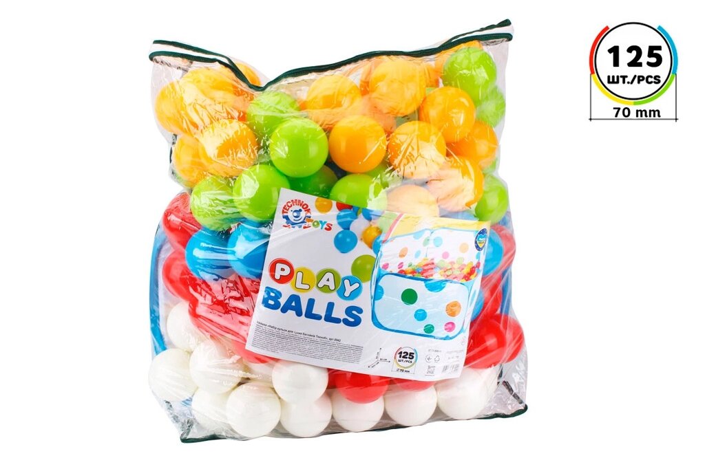 Набір кульок для сухих басейнів (+ басейн), 70 мм 125 шт, Технок /3/ від компанії Pavlusha Toys - фото 1