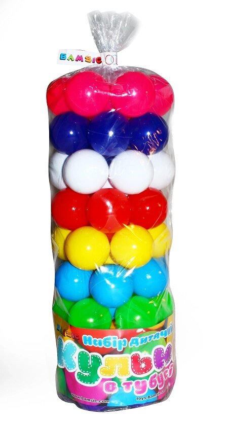 Набір кульок у тубусі 62шт (6см), Бамсик /6/ від компанії Pavlusha Toys - фото 1