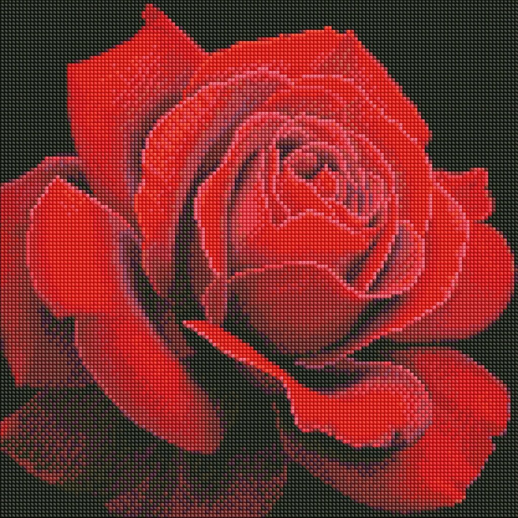 Набір з алмазною мозаїкою "Червона троянда" 40х40см від компанії Pavlusha Toys - фото 1