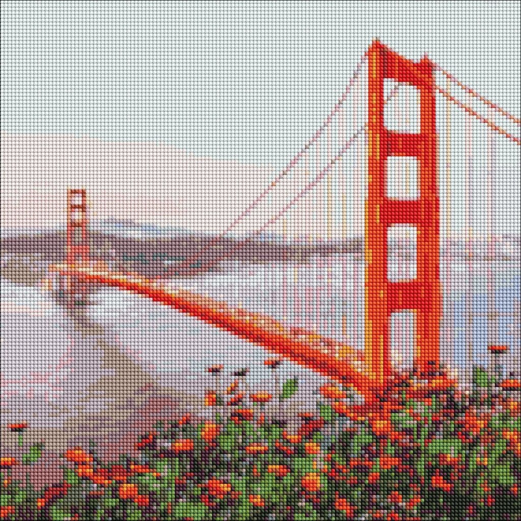 Набір з алмазною мозаїкою "Ранковий Сан-Франциско" 40х40см від компанії Pavlusha Toys - фото 1