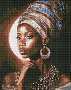 Набір з алмазною мозаїкою "Африканська красуня" з АВ стразами 40х50см