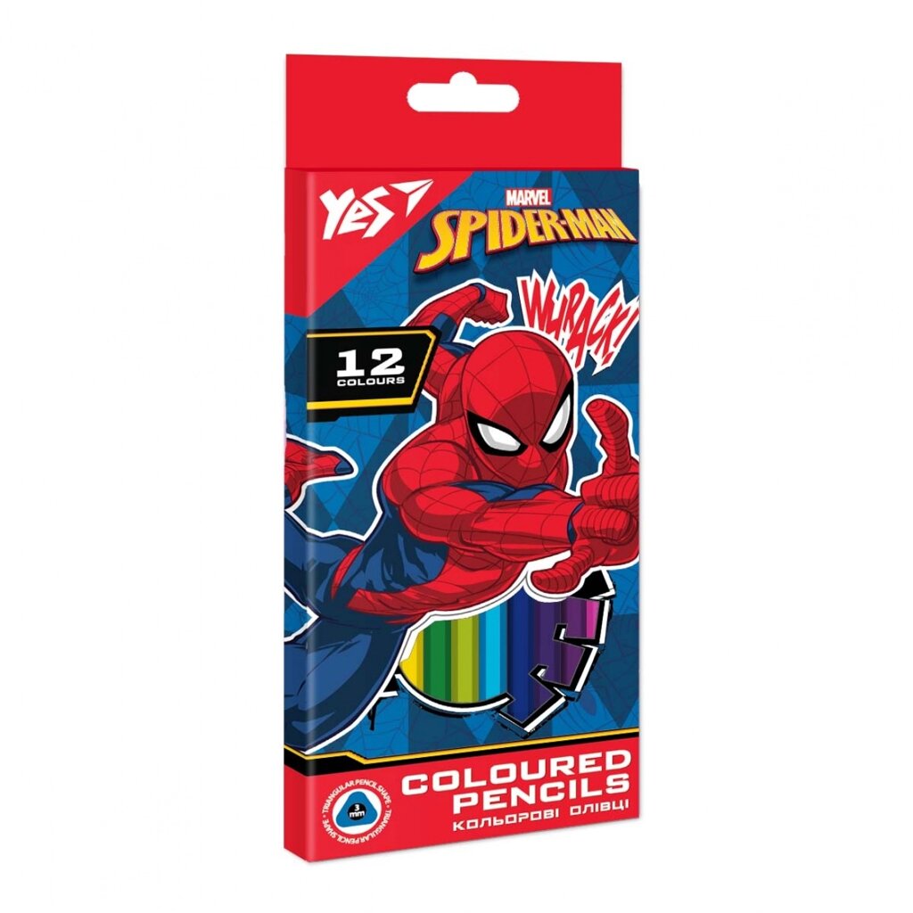 Олівці кольорові YES 12 кол. "Marvel. Spiderman" від компанії Pavlusha Toys - фото 1