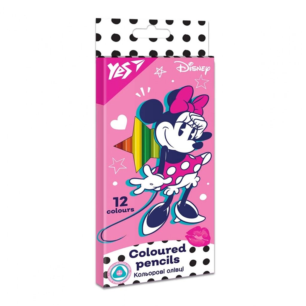 Олівці кольорові YES 12 кол. "Minnie Mouse" від компанії Pavlusha Toys - фото 1