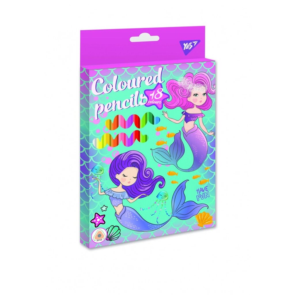 Олівці кольорові YES 18 кол. "Mermaid" від компанії Pavlusha Toys - фото 1