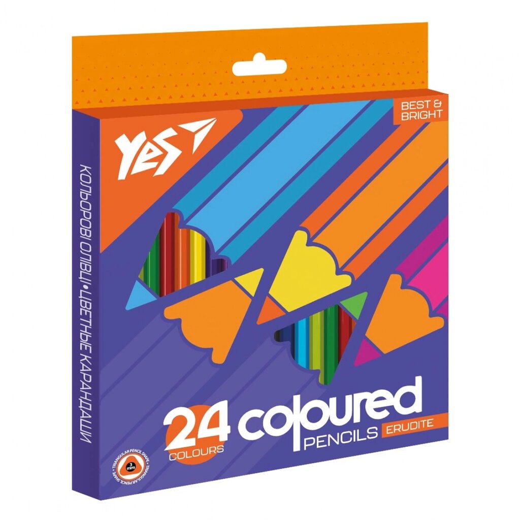 Олівці кольорові YES 24 кол. Erudite від компанії Pavlusha Toys - фото 1