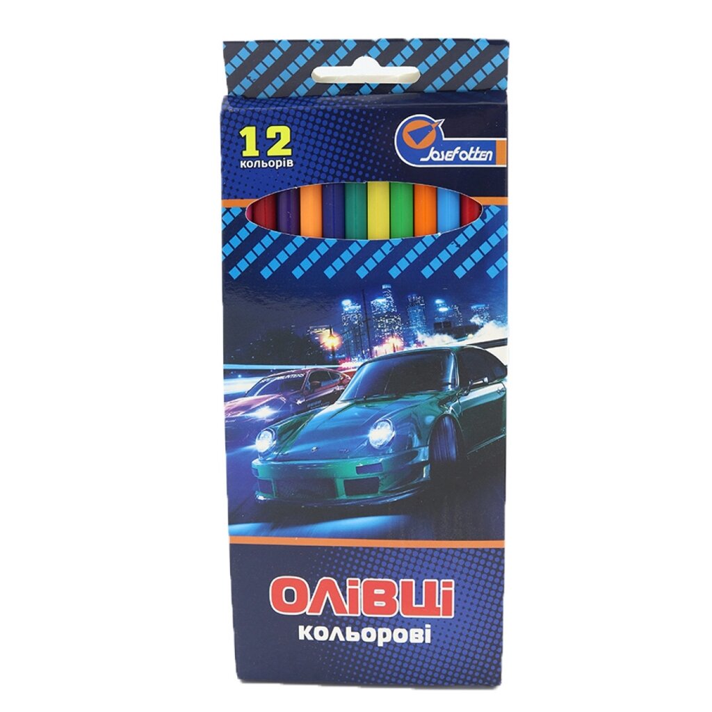 Олівці пластик. "Car" 12 цв., у картоні, європ. J. Otten UA від компанії Pavlusha Toys - фото 1