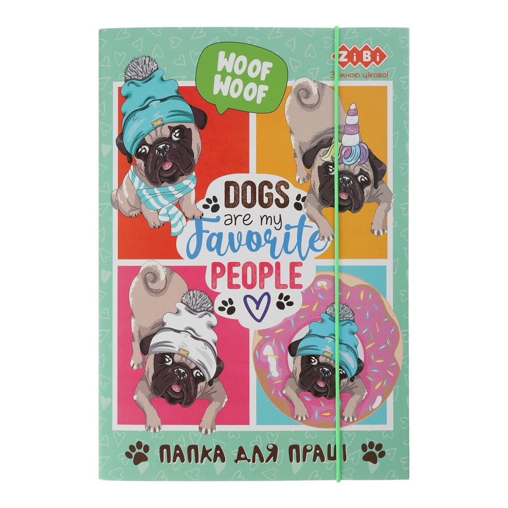 Папка для праці LOVELY DOG, картонна, на гумках А4+ (300х212х28мм), KIDS Line від компанії Pavlusha Toys - фото 1