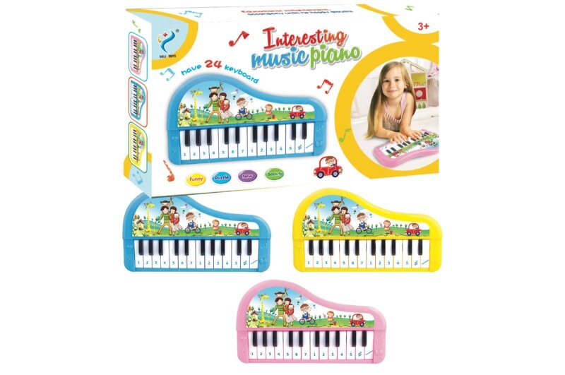 Піаніно на батарейках, зі світлом, 3 кольори, в кор. /120/ від компанії Pavlusha Toys - фото 1