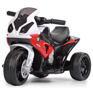 Мотоцикл 1 мотор 6V, акум. 6V4AH, муз., шкір. сид., висота до сидін. 26см, 69*35*44см, червоно-білий /1/