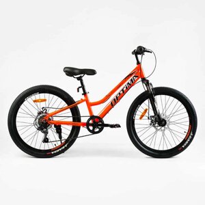 Велосипед Спортивний Corso «OPTIMA» 24" дюйми рама алюмінієва 11'', обладнання Shimano RevoShift 7 швидкістей, зібран