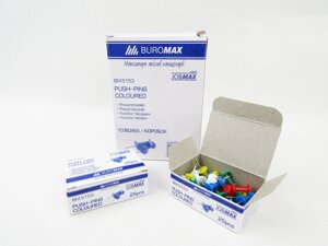 Кнопки-гвоздики, цв. JOBMAX, 25шт по 10 упак. /50/500/