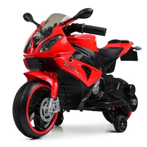 Мотоцикл 2 мотори 25W, 2 акум. 6V5AH, MP3, USB, світ. колеса, червоний/1/