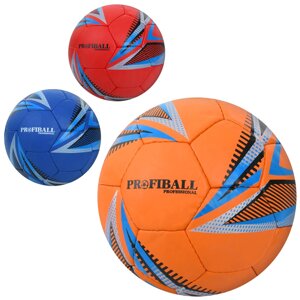 М'яч футбольний розмір5, ПУ1,4мм, ручна робота, 32панелі, 400-420г, 3кольори, в п/е /30/
